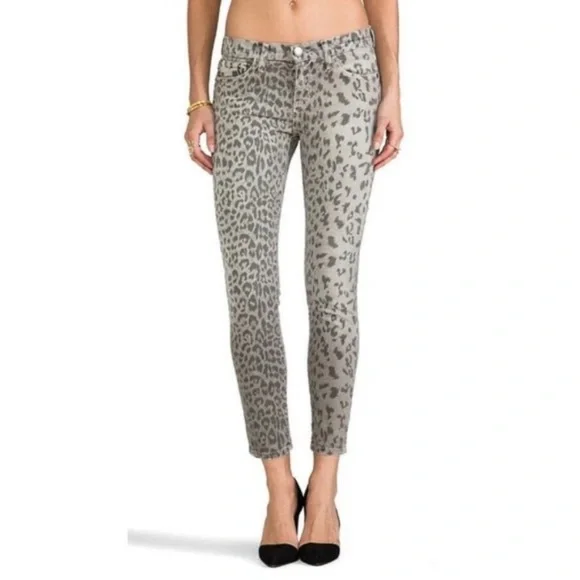 Current/Elliott The Stiletto Gray Leopard Jeans - Picture 2 of 9